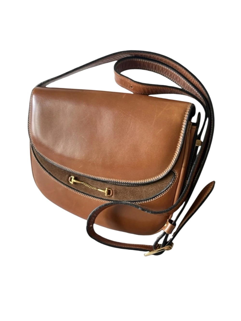 Vintage Bally Switzerland Brown Leather Horsebit Saddle Crossbody Bag - Picture 4 of 16